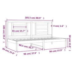 Vidaxl Dnevna postelja črna 90x200 cm trdna borovina