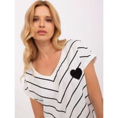 RELEVANCE Ženska bluza z izrezom v obliki črke V ERIN ecru-black RV-BZ-8643.75_399376 S-M