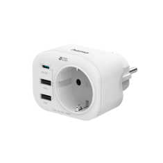 Hama vtični polnilec USB, 1x el. 1x USB-C PD, 2x USB-A, 20 W