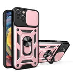 slomart hybrid armor camshield iphone 14 oklepni etui s pokrovom za kamero roza