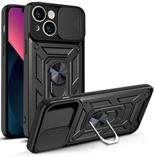 slomart hybrid armor camshield iphone 13 oklepni ovitek s pokrovom za kamero črn