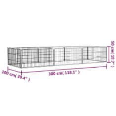 Vidaxl Pasja ograda z 8 paneli črna 100x50 cm prašno barvano jeklo