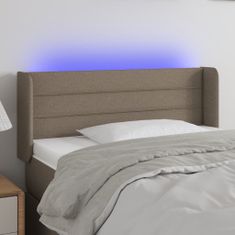 Vidaxl LED posteljno vzglavje taupe 93x16x78/88 cm blago