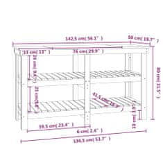 Vidaxl Delovna miza siva 142,5x50x80 cm trdna borovina