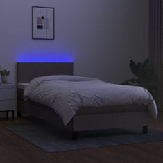 Vidaxl Box spring postelja z vzmetnico LED taupe 80x200 cm blago