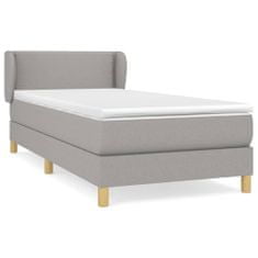 Vidaxl Box spring postelja z vzmetnico svetlo siva 80x200 cm blago