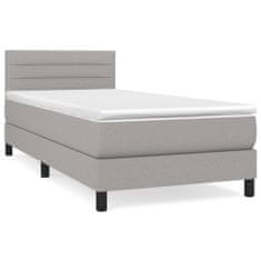 Vidaxl Box spring postelja z vzmetnico svetlo siva 80x200 cm blago