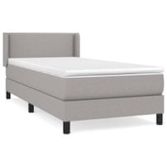 Vidaxl Box spring postelja z vzmetnico svetlo siva 90x200 cm blago