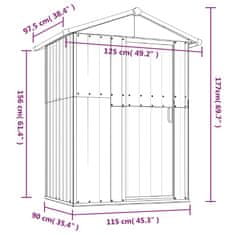 Vidaxl Vrtna lopa zelena 126x97,5x177 cm pocinkano jeklo