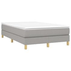 Greatstore Boxspring postelja z vzmetnico svetlo siva 120x190 cm blago