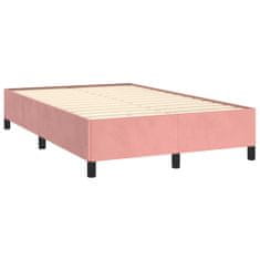 Greatstore Box spring postelja z vzmetnico roza 120x190 cm žamet