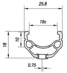 Mach1 platišče trek 210 V-brake 32 lukenj/1 zakovica srebrna