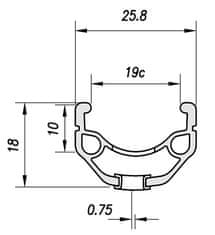 Mach1 platišče 26&quot; 210 V-brake 36 lukenj/1 zakovica črna