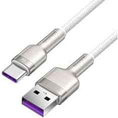BASEUS Cafule Metal podatkovni kabel, Type-A/Type-C, 66 W, FC, 2m, bel (CAKF000202)