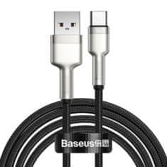 BASEUS Cafule Metal podatkovni kabel, Type-A/Type-C, 66 W, FC, 2m, črn (CAKF000201)