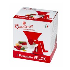 Ročni strojček za pasiranje paradižnika-pasirka Velox Rigamonti a/66 / rdeč / pvc, inox
