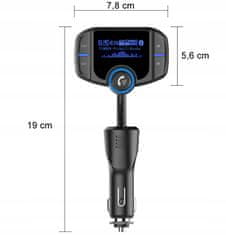 GOTEL Avtomobilski FM oddajnik LCD bluetooth 12-24V 2x USB Quick Charge 3.0