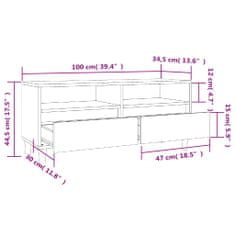 Vidaxl TV omarica siva sonoma 100x34,5x44,5 cm inženirski les