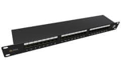 Solarix Patch panel 24 x RJ45 CAT5E STP črn 1U SX24-5E-STP-BK-N