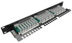 Solarix Patch panel 24 x RJ45 CAT5E STP črn 1U SX24-5E-STP-BK-N