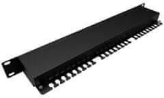 Solarix Patch panel 24 x RJ45 CAT5E STP črn 1U SX24-5E-STP-BK-N