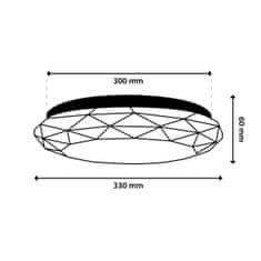 LUMILED Stropna svetilka LED 18W 4000K bela okrogla DIAMANT 33cm