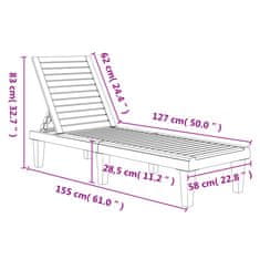 Vidaxl Ležalnik 2 kosa črn 155x58x83 cm polipropilen