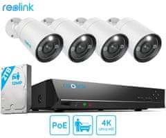 Reolink RLK8-1200B4-A varnostni komplet, 1x snemalna enota, 2 TB, + 4x IP kamere