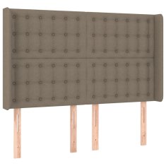 Vidaxl Box spring postelja z vzmetnico LED taupe 140x200 cm blago