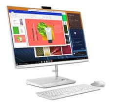 Lenovo IdeaCentre AiO 3 računalnik, R7 7730U, 68,5cm (27), FHD, 16GB, SSD512GB, UMA, W11H, bel (F0FY00GWSC)