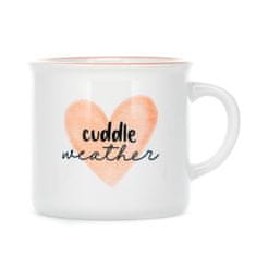 PixiINK Keramična skodelica - Cuddle weather, bela/roza