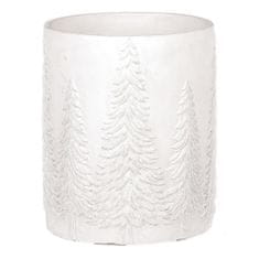 Autronic Vaza beton, motiv drevesa, belo-srebrna. GD624