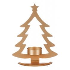 Autronic Kovinski svečnik v obliki drevesa, za čajno svečko, mat zlata. CP151094-ZLATA