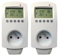 XtendLan TZA02 Tuya set 2x pametna termostatska vtičnica 16A, časovnik