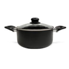 PEKAČ S STEKLENIM POKROVOM NERO KITCHISIMO 20X9CM, 2,5L, NEPRIJEMLJIVA POVRŠINA, STEKLEN POKROV, RDEČE ČRNA, INDUKCIJSKO DNO,