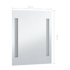 Vidaxl Kopalniško LED stensko ogledalo 50x60 cm