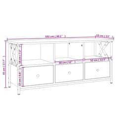 Vidaxl TV omarica črna 102x33x45 cm inženirski les in železo