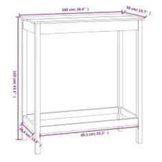 Vidaxl Barska miza 100x50x110 cm trdna borovina