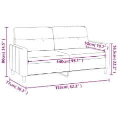 Vidaxl Dvosed črn 140 cm blago