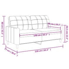 Vidaxl Dvosed črn 140 cm blago