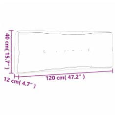 Vidaxl Blazina za kavč iz palet siv karo vzorec 120x40x12 cm