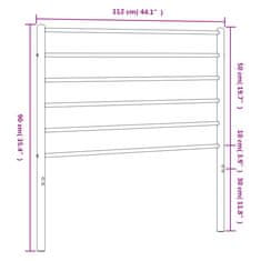 Vidaxl Kovinsko posteljno vzglavje črno 107 cm