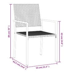 Vidaxl Vrtni stoli 6 kosov črni 54x62,5x89 cm poli ratan