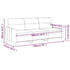 Vidaxl Trosed svetlo rumen 180 cm blago