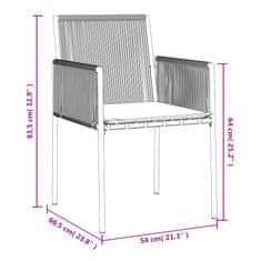 Vidaxl Vrtni stoli z blazinami 4 kosi črni 54x60,5x83,5 cm poli ratan