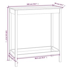 Vidaxl Barska miza 100x50x110 cm trdna borovina