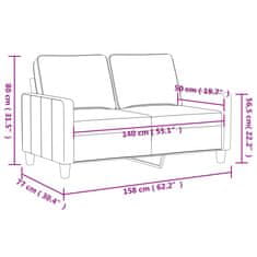 Vidaxl Dvosed vinsko rdeč 140 cm umetno usnje