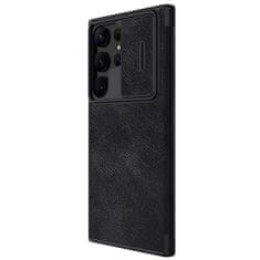 slomart nillkin qin usnje pro case samsung galaxy s23 ultra flip cover pokrovček za kamero black