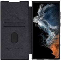 slomart nillkin qin usnje pro case samsung galaxy s23 ultra flip cover pokrovček za kamero black