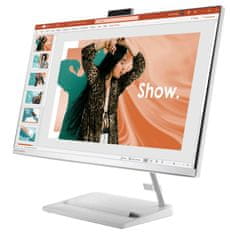 Lenovo IdeaCentre AiO 3 računalnik, i5-12450H, 27FHD, 16GB, SSD512GB, UMA, W11H, bel (F0GJ00G2SC)